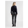 ZINGA Leather Real leather pant women black | Lina 6999