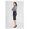 ZINGA Leather Real leather pencil skirt women black | Coco 6999