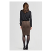 ZINGA Leather Echt leer, suede kokerrok dames bruin | Coco 4116