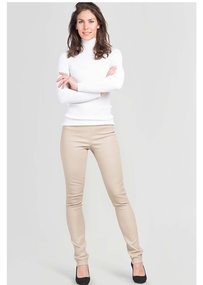 ZINGA Leather Echt leer legging dames ecru | Uma 6101 ZINGA Leather Echt leer legging dames ecru | Uma 6101