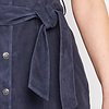ZINGA Leather Blusenkleid in Veloursleder aus Navy | SUZE 2200