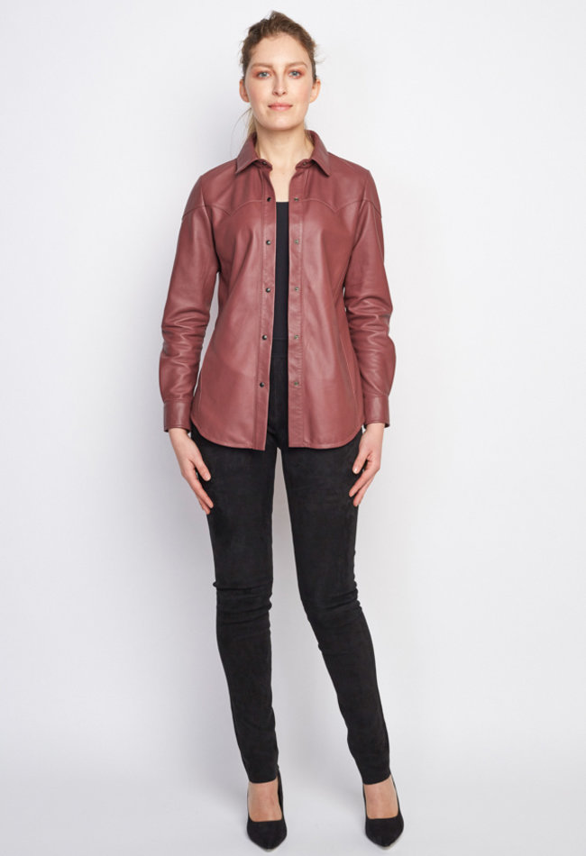 ZINGA Leather Real leather blouse women Quartz | Anna 5230