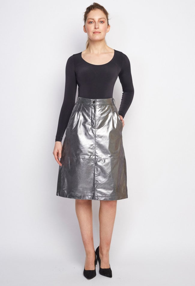 metallic skirt pencil