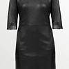 ZINGA Leather Kurzes Schwarzes Echtleder-Kleid mit Arm | AVA 6999