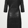 ZINGA Leather Kurzes Schwarzes Echtleder-Kleid mit Arm | AVA 6999