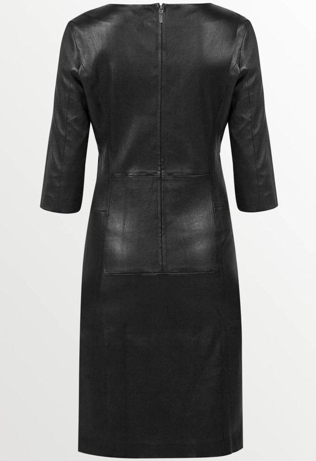 ZINGA Leather  Exclusive Black Leather Dress in Supple Stretch Lambskin
