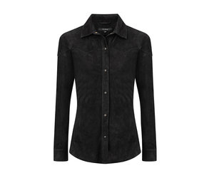Trots Aanzienlijk Commotie Dames shirt zwart suede leer | Zinga Leather - ZINGA Leather