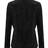 ZINGA Leather Schwarzes Damenlederhemd aus Veloursleder | ANNA 2999