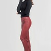 ZINGA Leather Flare broek echt leer dames Syrah Red | Gaby 6700