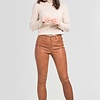 ZINGA Leather Duurzame 5-Pocket Leren Broek met Mid Waist en toelopende Pijpen