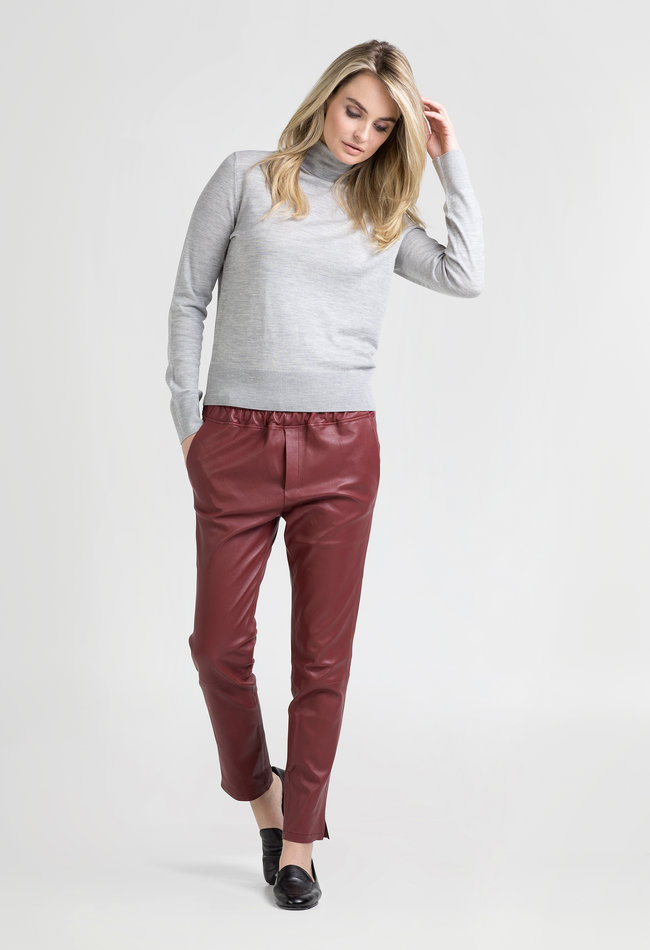 Aleah Faux Leather Pants - Wine – Girls Will Be Girls