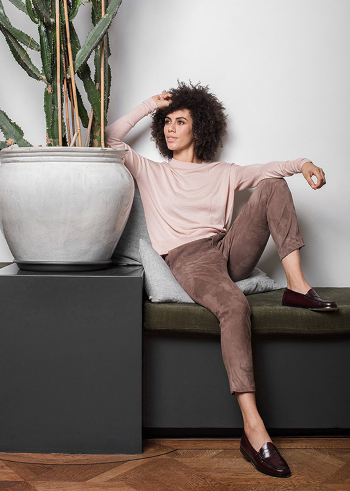 ZINGA Leather Boyfriend pant suede, real leather ladies taupe | Noah 4653 ZINGA Leather Boyfriend pant suede, real leather ladies taupe | Noah 4653