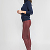ZINGA Leather  Exklusive tiefrote High Waist Stretch-Lederleggings für lange Beine