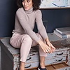 ZINGA Leather Exclusive Pink Blush Stretch Leather Boyfriend Trousers NOAH