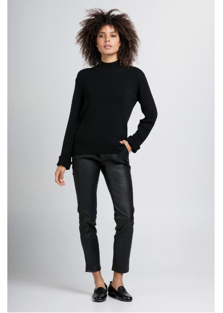 ZINGA Leather Boyfriend broek echt leer dames zwart | Noah 6999 ZINGA Leather Boyfriend broek echt leer dames zwart | Noah 6999