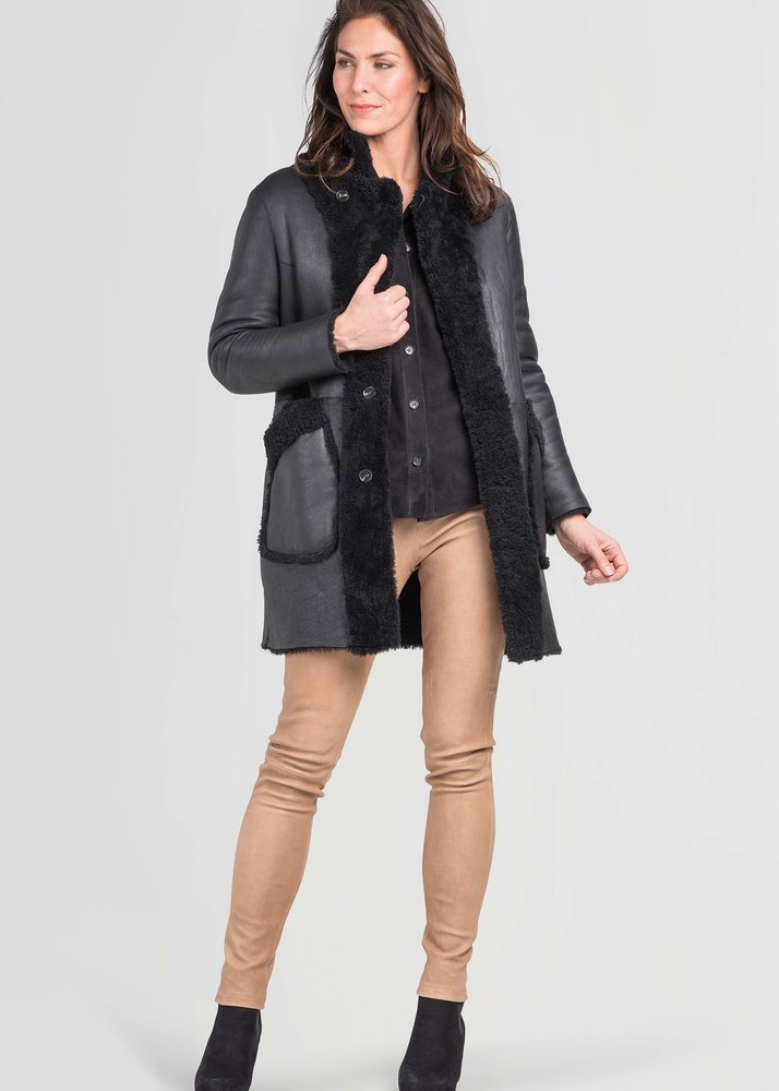 ZINGA Leather Omkeerbaar lamsleren jack dames zwart | Deborah 8999 ZINGA Leather Omkeerbaar lamsleren jack dames zwart | Deborah 8999