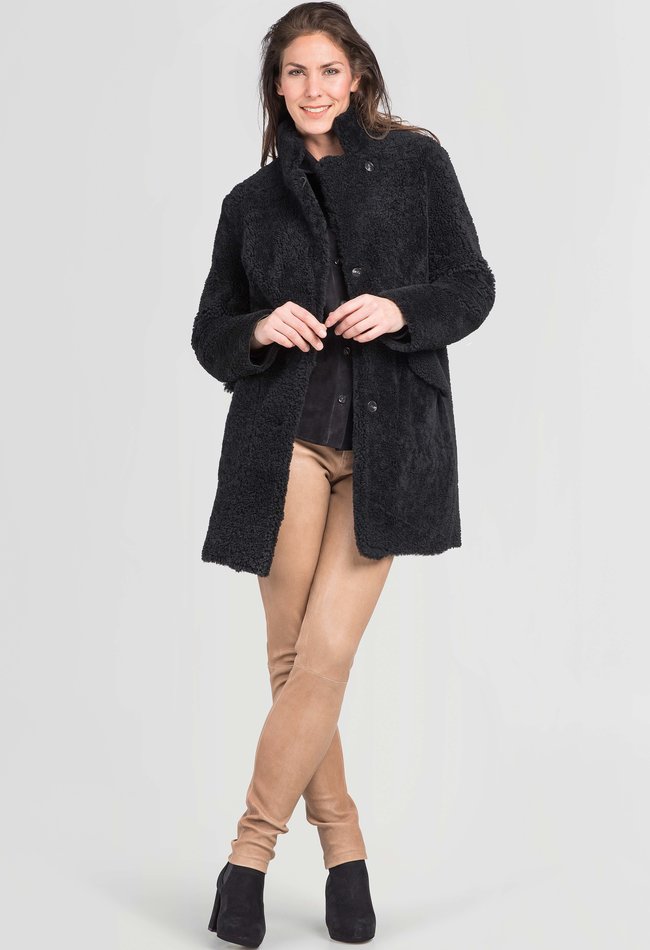 ZINGA Leather Damen-Lammfelljacke zum Wenden in Schwarz | DEBORAH 8999