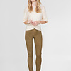 ZINGA Leather Exclusive Moss Green High Waist Stretch Suede Leggings for Long Legs
