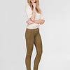 ZINGA Leather Exclusive Moss Green High Waist Stretch Suede Leggings for Long Legs