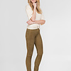 ZINGA Leather High Waist Stretch-Wildlederleggings für lange Beine | Moosgrün