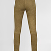ZINGA Leather Exclusive Moss Green High Waist Stretch Suede Leggings for Long Legs