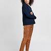 ZINGA Leather Exclusieve Diep Cognac Stretch-Suède Boyfriend Broek NOAH met Steekzakken