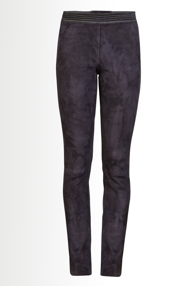 ZINGA Leather Exclusieve Marineblauwe Leren Legging UMA met Extra lange been lengte