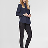 ZINGA Leather Exclusive Navy Blue High Waist Stretch Leather Leggings UMA with Extra Length