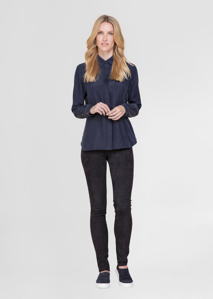 ZINGA Leather UMA 4200– High-Waist Stretch Suede Leggings (Long Length)