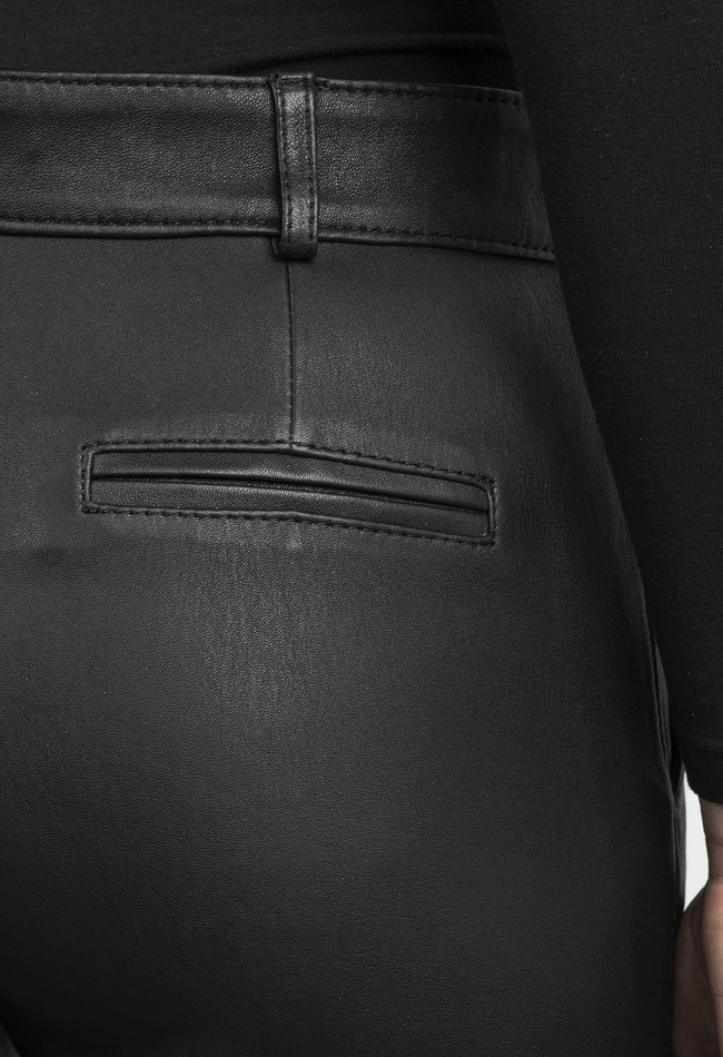 ZINGA Leather Flare pants real leather women black| Flo 6999