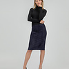 ZINGA Leather Real leather, suede pencil skirt women Navy Blue | Coco 4200