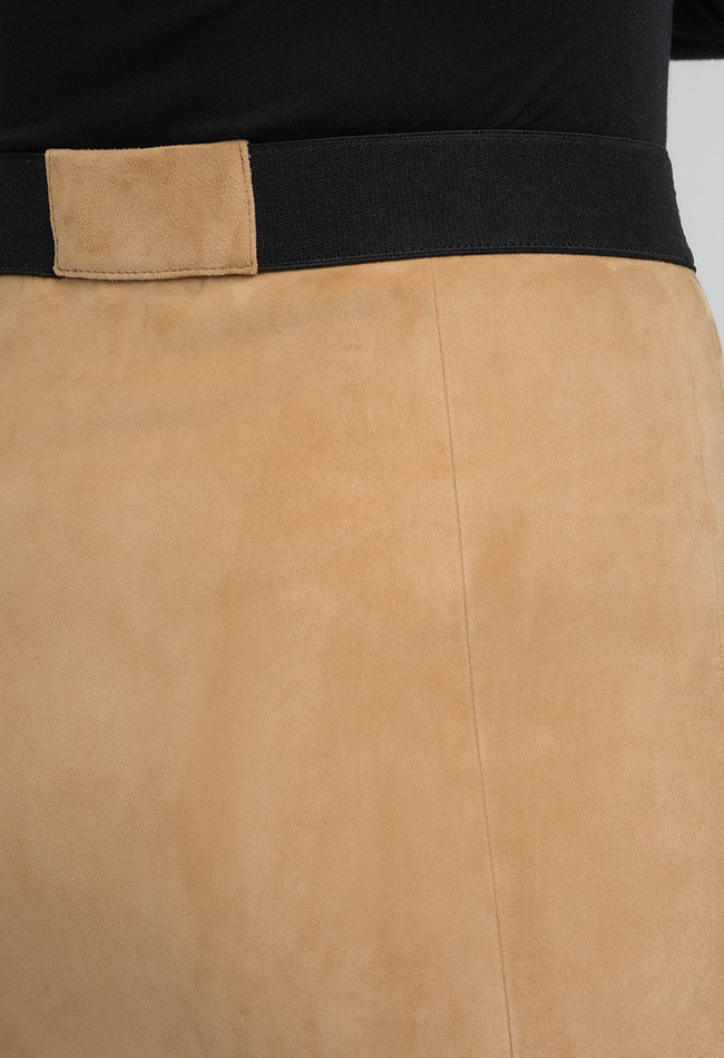ZINGA Leather Echt leer, suede kokerrok dames Ecru| Coco 4334