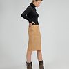ZINGA Leather Real leather, suede pencil skirt women Ecru| Coco 4334