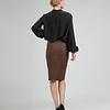 ZINGA Leather Real leather pencil skirt women cinnamon | Coco 6822