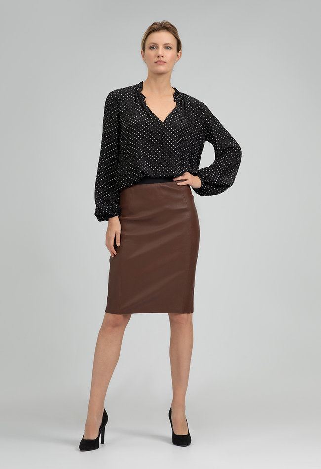 ZINGA Leather Echt leer kokerrok dames cinnamon | Coco 6822