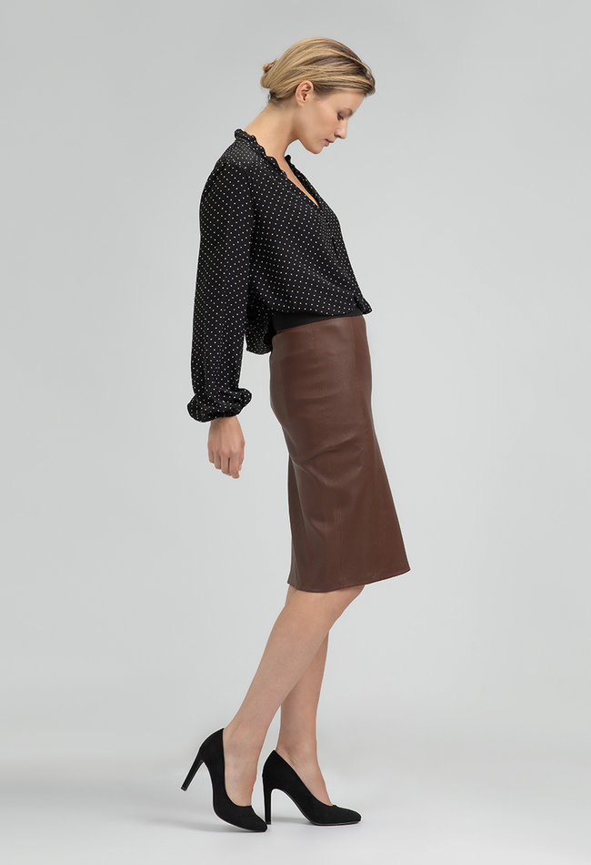 ZINGA Leather Echt leer kokerrok dames cinnamon | Coco 6822