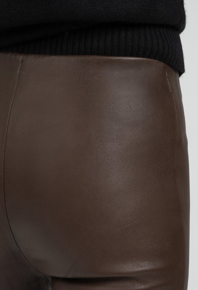 ZINGA Leather 210510-6116 | High-Waist| Stretch Lederleggings | Lina |  Braun