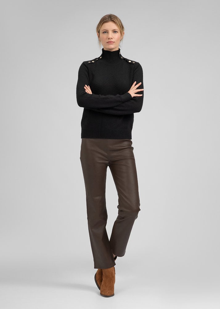 ZINGA Leather 210510-6116 | High-Waist| Stretch Lederleggings | Lina |  Braun