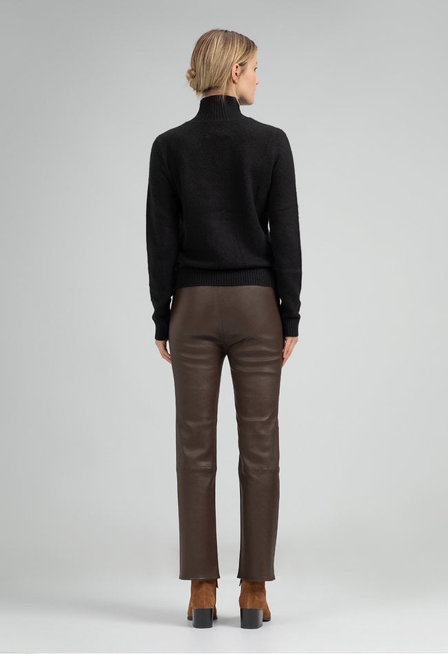 ZINGA Leather 210510-6116 | High-Waist| Stretch Lederleggings | Lina |  Braun