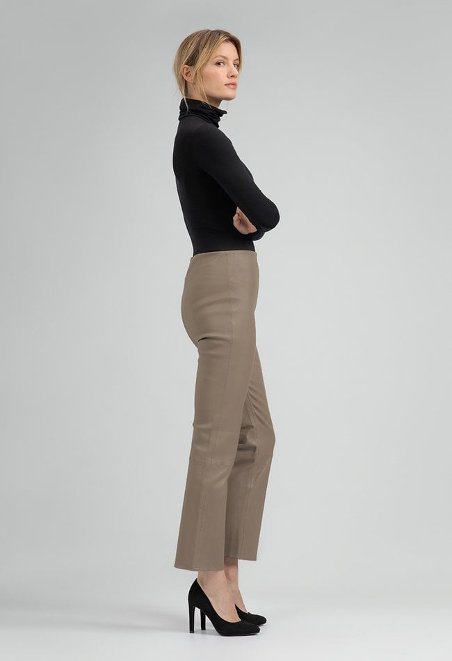 ZINGA Leather 210510-6654 | High-Waist Lederleggings Lina Taupe