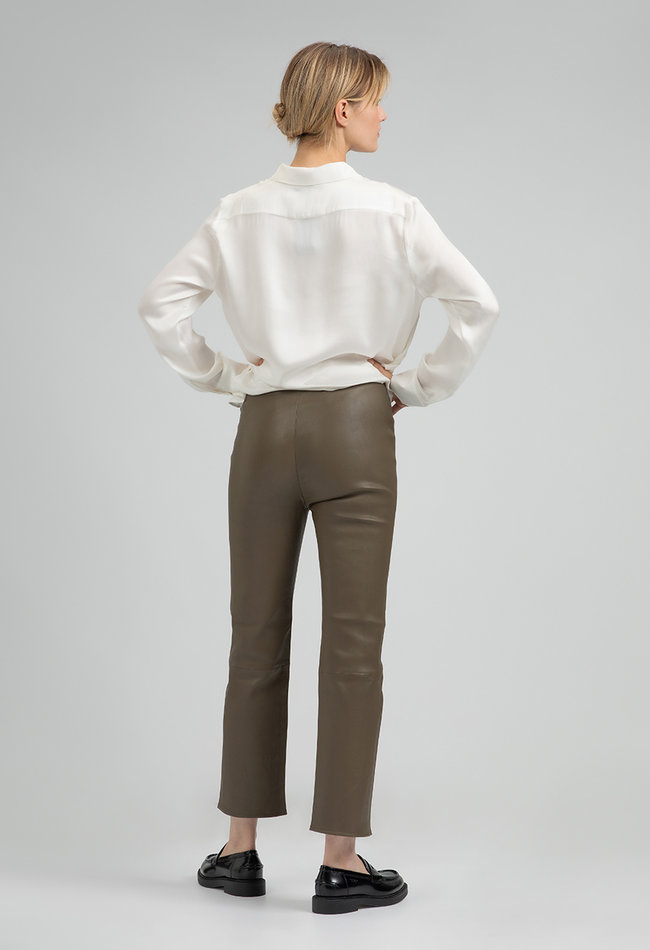 ZINGA Leather Leren Legging Enkellengte | Elastische Band | High Waist