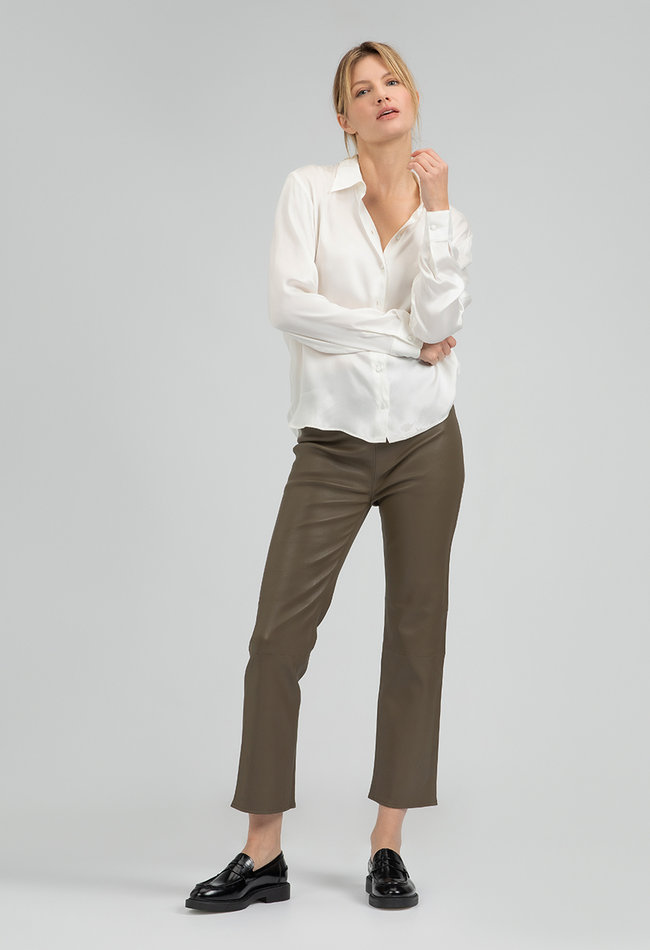 ZINGA Leather Leren Legging Enkellengte | Elastische Band | High Waist