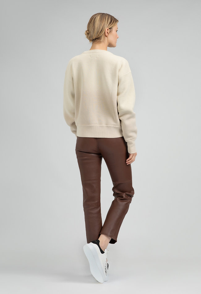 ZINGA Leather ZINGA Leather style LINA – High-Waist Stretch Leather Leggings (Ankle Length / Cropped) Color Cinnamon