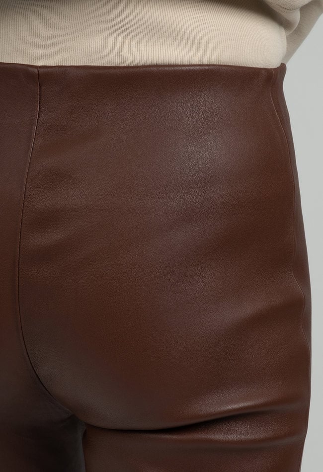 ZINGA Leather ZINGA Leder LINA – High-Waist Stretch-lederleggings (7/8 Beinlänge) Farbe Cinnamon