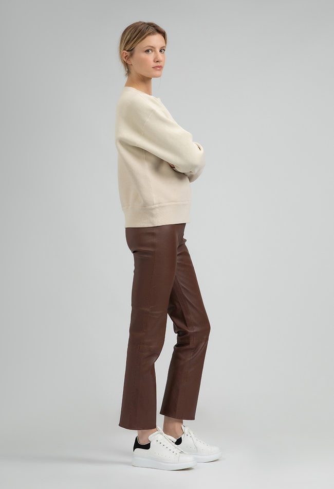 ZINGA Leather ZINGA Leder LINA – High-Waist Stretch-lederleggings (7/8 Beinlänge) Farbe Cinnamon