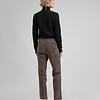 ZINGA Leather Stone Grey Stretch Suede Boyfriend Trousers NOAH with Pockets