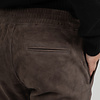 ZINGA Leather Exclusive Stone Grey Stretch Suede Boyfriend Trousers NOAH with Pockets
