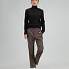 ZINGA Leather Stone Grey Stretch Suede Boyfriend Trousers NOAH with Pockets