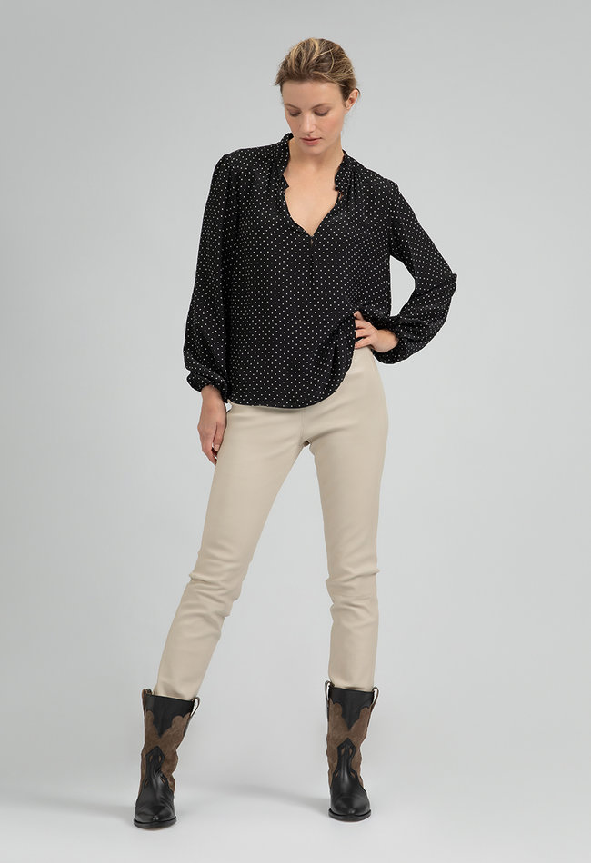 ZINGA Leather High Waist Leather Leggings for Long Legs | Off-White