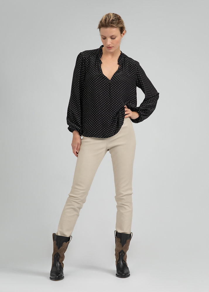 ZINGA Leather High Waist Lederleggings für lange Beine | Off-White